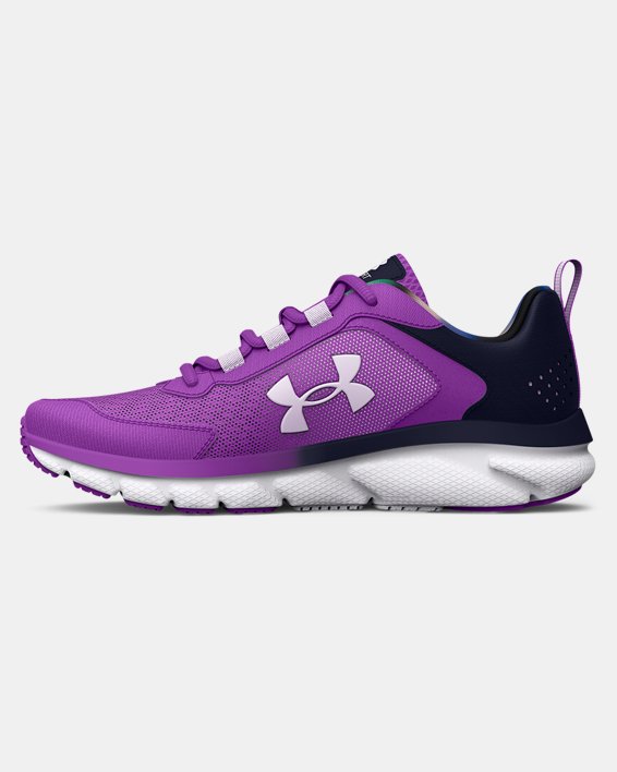 Girls' Grade School UA Assert 9 Northern Lights Running Shoes, Purple, pdpMainDesktop image number 1